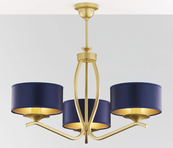 Klasyczny Żyrandol KASZMIR wys. 58cm 3xE27 15W IP20 | złoty połysk