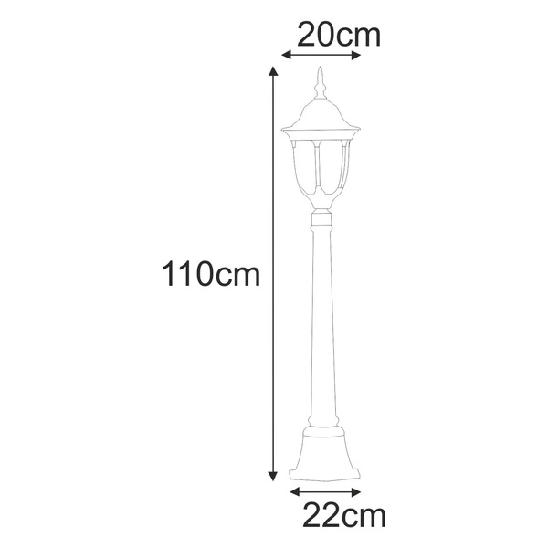 Lampa ogrodowa stojąca K-6007A/L CZARNY/ZŁOTY z serii VASCO