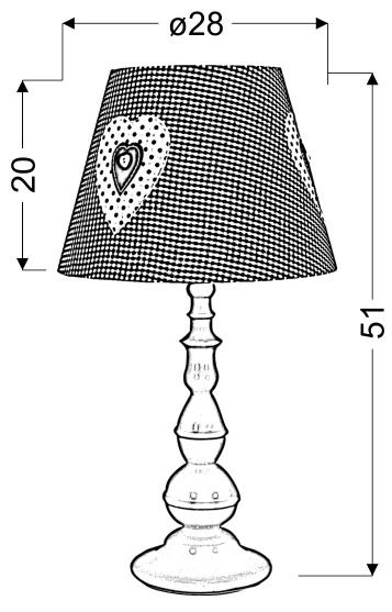 Lampa stołowa/nocna SWEET 41-64189 biało-różowa 1x60W E27