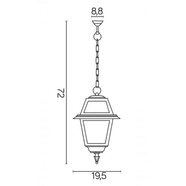 Klasyczna lampa wisząca na łańcuchu Witraż K 1018/1/NC | czarny