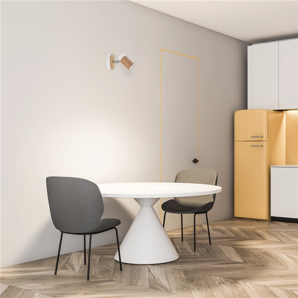 Kinkiet nowoczesny z drewna BARON biały