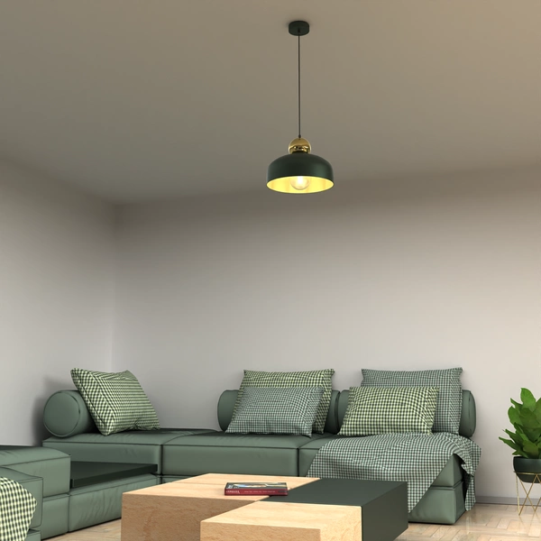 Lampa Wisząca HARALD GOLD GREEN 1xE27