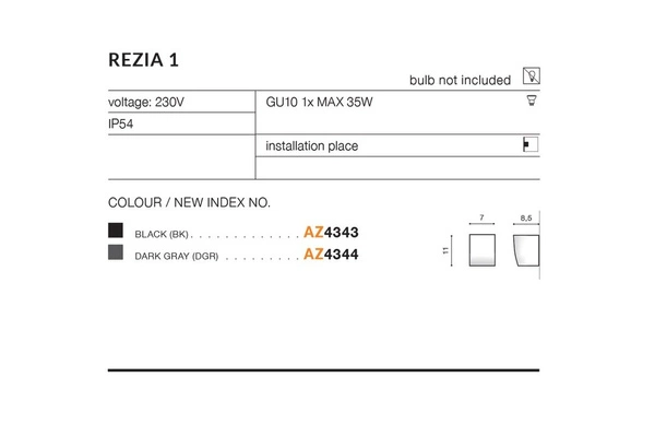 Azzardo REZIA 1 DGR 4344
