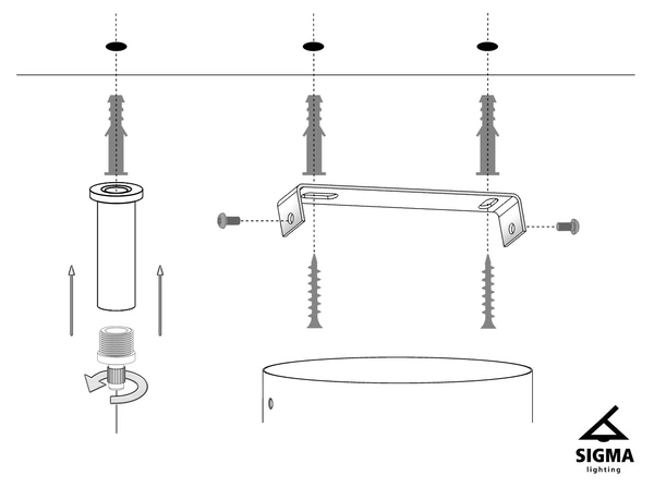 Lampa Sigma Vendo 5 czarny mosiądzowany 33693