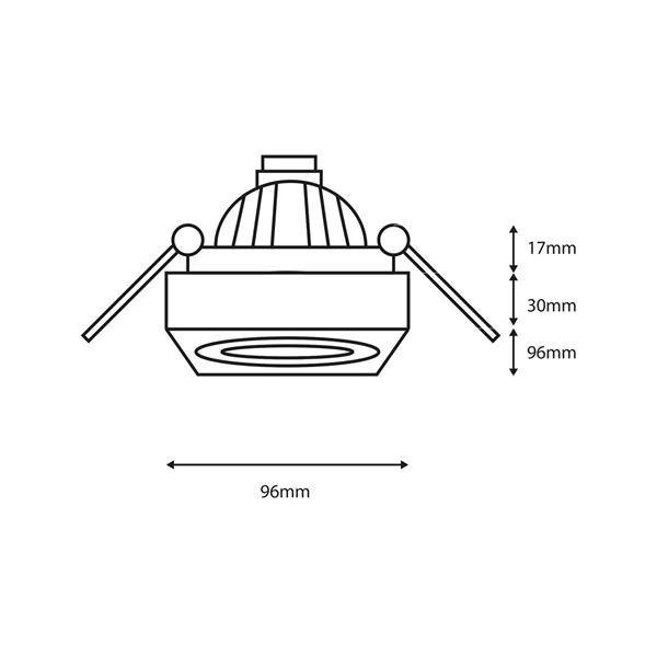 Oprawa wpuszczana Nusa Square, ML0039, biała, 1x8W GU10
