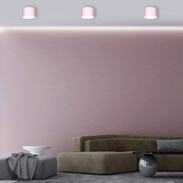 Lampa sufitowa spot DIXIE PINK GX53 szer. 8cm | różowy