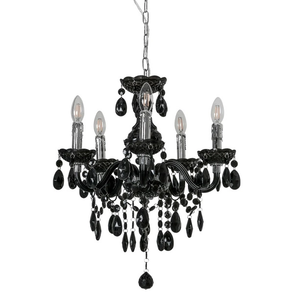 Lampa wisząca żyrandol Whiz śr. 48cm 5xE14 | czarny/chrom
