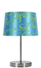Lampa stołowa/nocna AROSA 41-55873 satynowa/abażur niebieski 1x40W E14