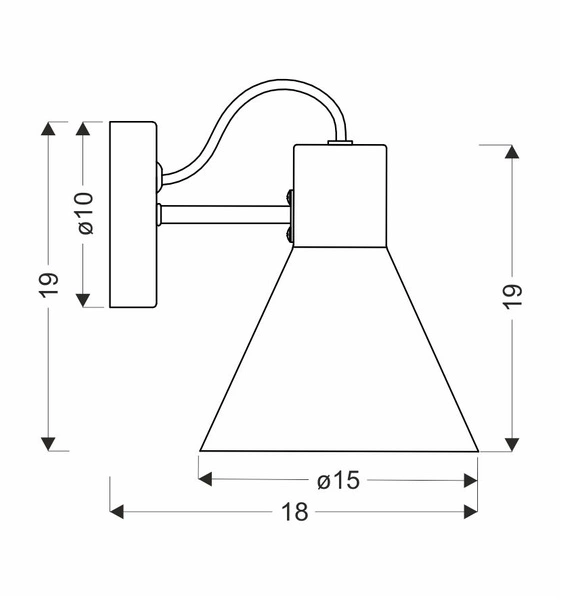 MORE LAMPA KINKIET 1X40W E27 CZARNY MATOWY