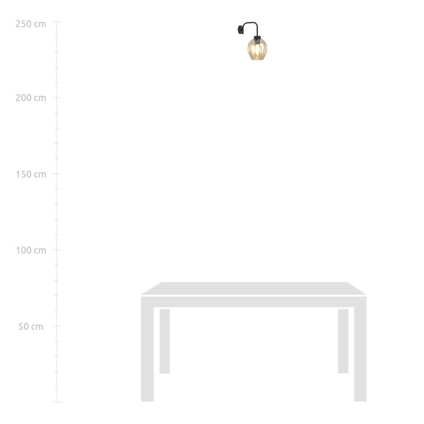 Kinkiet Emibig LUKKA K1 Czarny/AMBER 1165/K1