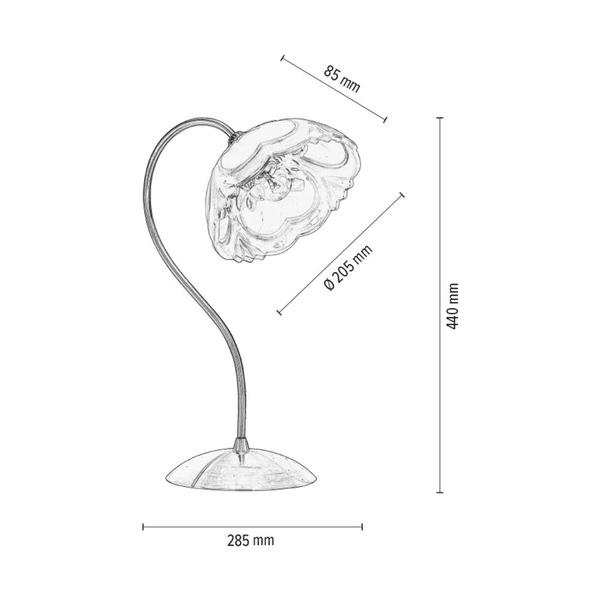 Wien Lampa Stołowa 1xE27 Max.60W Patyna Metal/Białe Szkło 7512011
