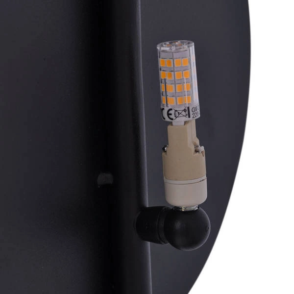 Lampa ścienna kinkiet okręgi REGA G9 okrąg 51cm | czarny