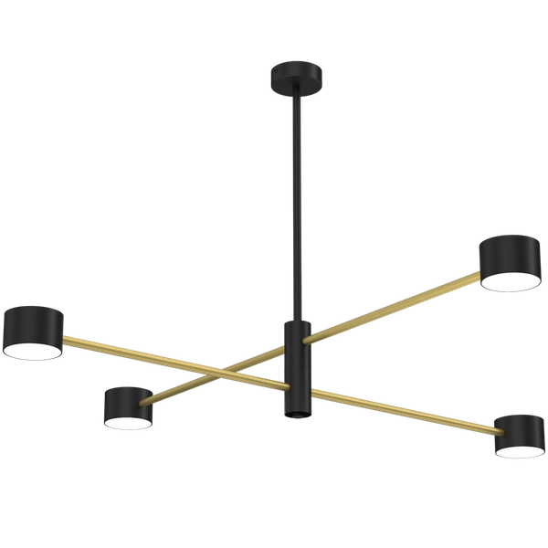 Lampa sufitowa CROSS, MLP8419, czarny/złoty, 4x11W GX53