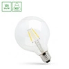 Filament LED GLOB G125 E27 230V 8W COG clear barwa ciepła 2700K