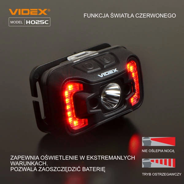 Latarka LED czołowa 5W IP65 5000K COB zasięg 74m | czarny