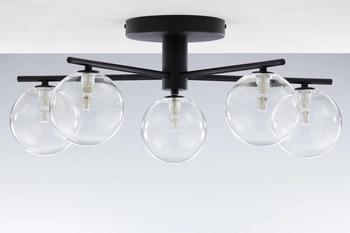 Nowoczesna Lampa sufitowa PRATO wys. 27cm 5xG9 14W IP20 | czarny