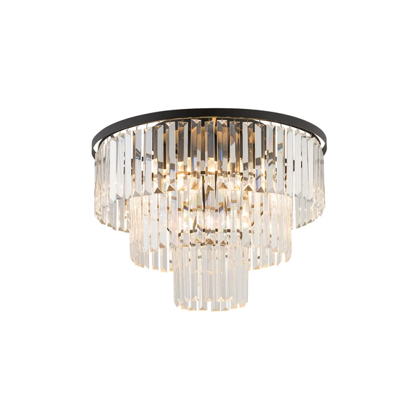 Żyrandol CRISTAL SILVER M szer. 56cm 9xE14 | czarny 7627