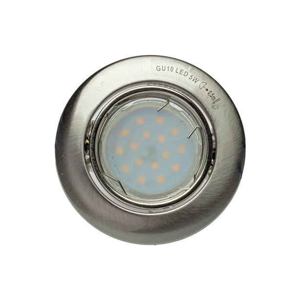 Oczko okrągłe satyna GU10 1x5W LED barwa ciepła 3000K EKZ2570