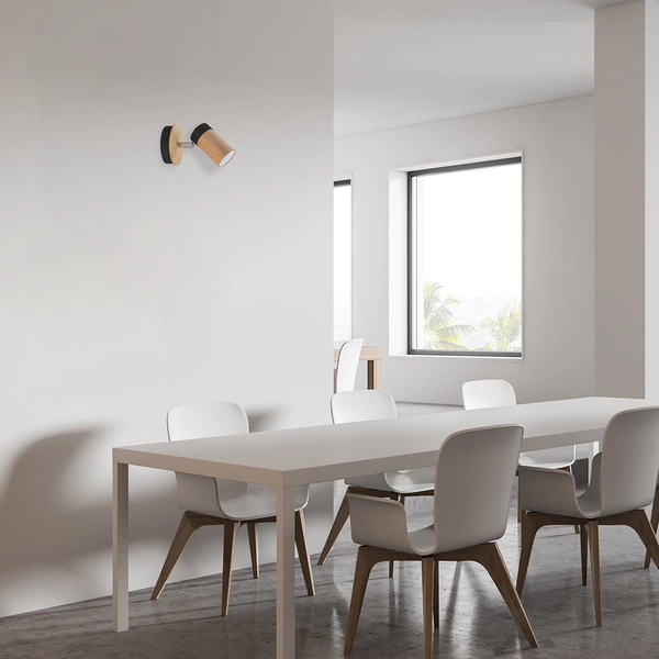 Kinkiet nowoczesny z drewna BARON czarny