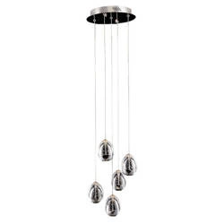 Lampa wisząca HUELTO śr. 30cm 24W LED ciepła biel 3000K | chrom