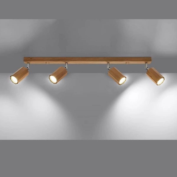 Nowoczesny Plafon ZEKE 4 dąb