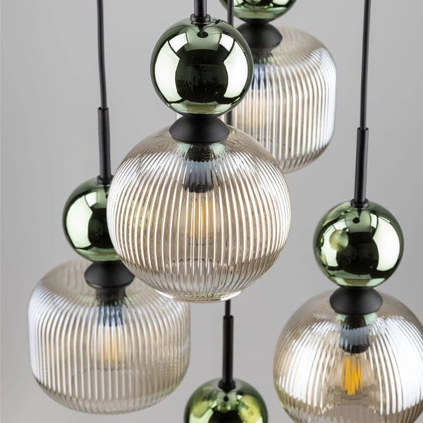 SOPHIA GREEN COGNAC LAMPA WISZĄCA 5XE14