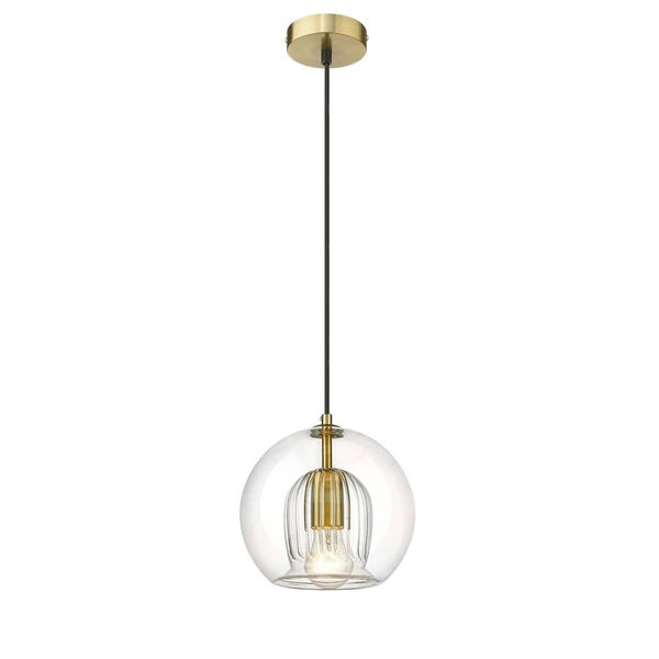 Lampa wisząca Arette 1, złoty/transparentny, 1x40W E27