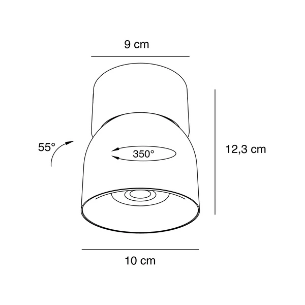 Reflektor PITCHER GU10 50W Metal | Czarny
