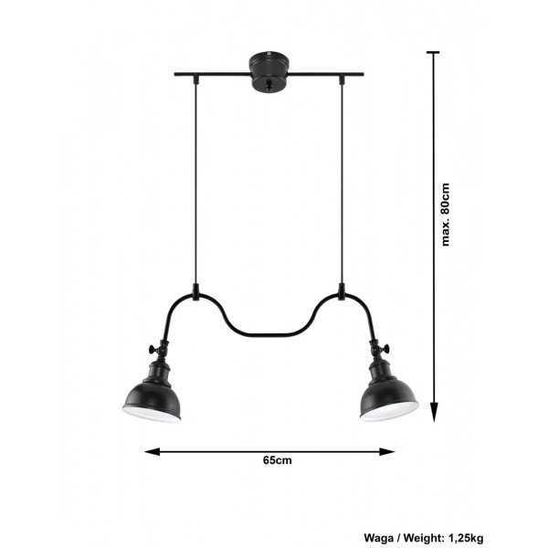 Lampa wisząca MARE 2 SL.0308 czarna 2xE27