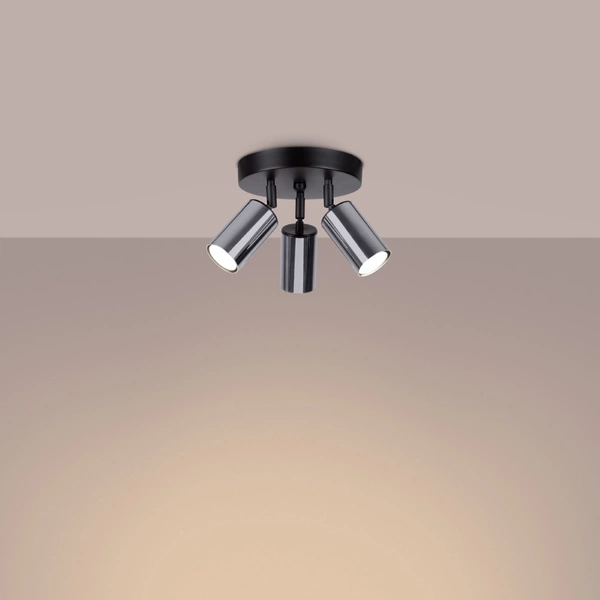 Plafon WINX 3P czarny/chrom