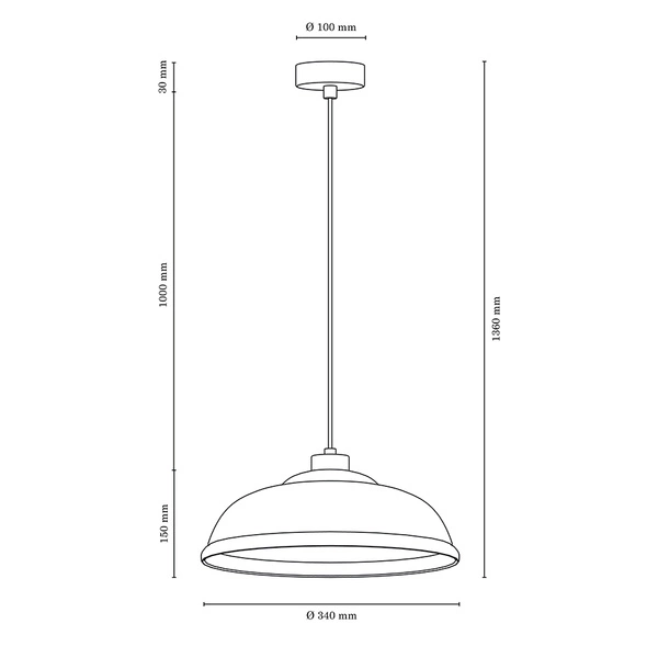Lampa Wisząca Molde 1xE27 Max.60W Dąb Olejowany/Przezroczysty Kabel PCV/Przezroczyste Szkło 9882074