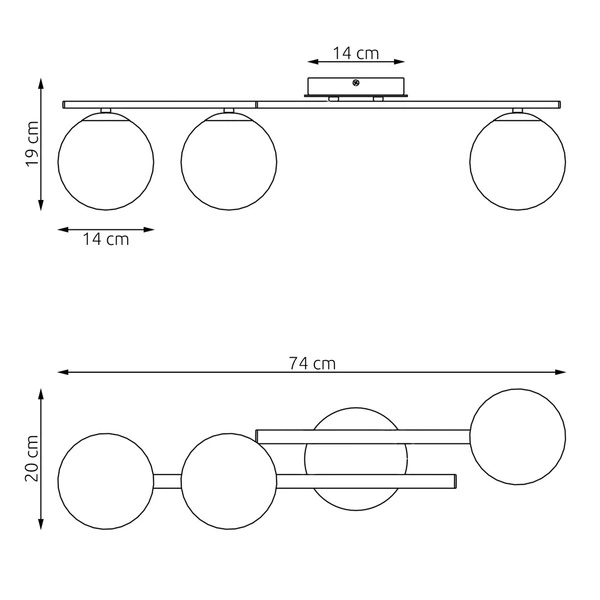 Lampa wisząca Emibig KAIRO 3 BL OPAL 1446/3
