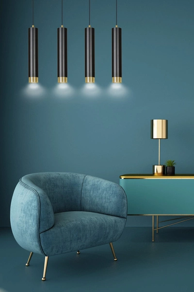 Lampa wisząca Emibig KIBO 4 BL/GOLD 644/4