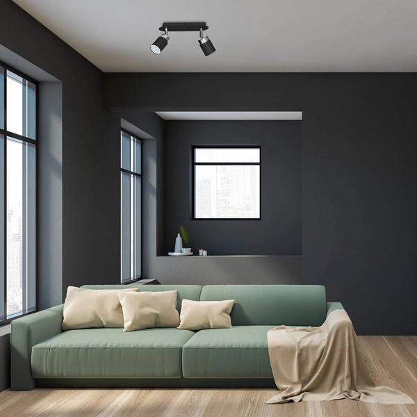 Lampa sufitowa nowoczesna reflektorek spot JOKER II czarny szer. 36cm