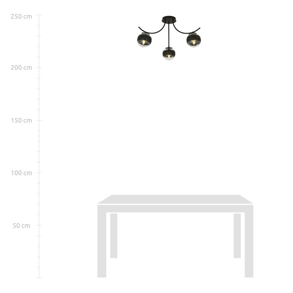 Lampa sufitowa Emibig BOSTON 3 Czarny/STRIPE 1111/3