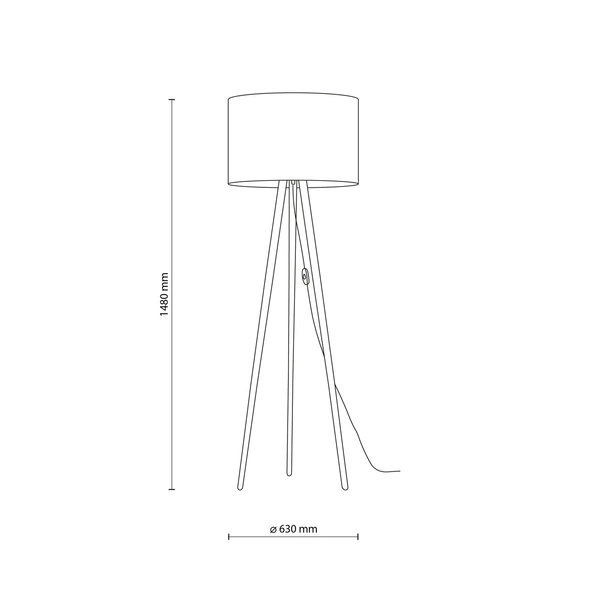 Stylowa lampa podłogowa buk TOKYO E27 60W wys. 148cm | biały 5299