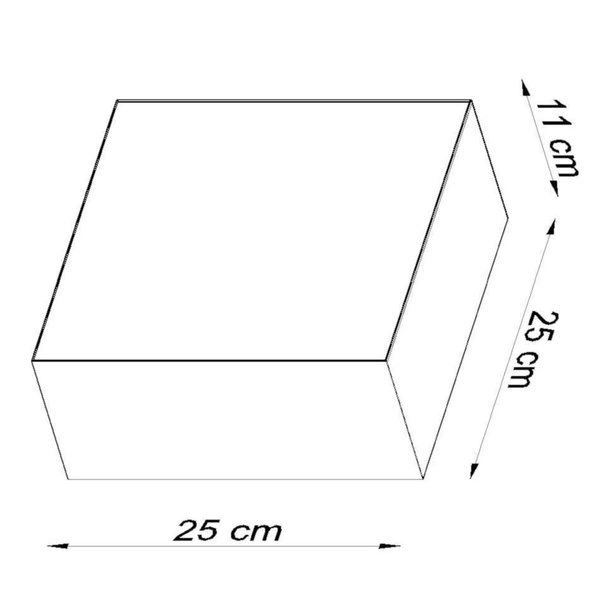 Plafon Sollux HORUS 25 PVC Stal Czarny 15W LED, SL.0142 szer 25cm