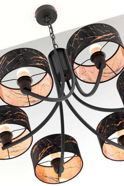 Klasyczny Żyrandol ARTHUR wys. 71cm 6xE27 15W IP20 | czarny