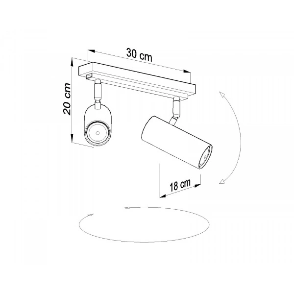 Nowoczesna lampa sufitowa DIREZIONE 2 SL.0500 Czarna 2xGU10