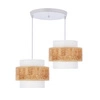 Lampa wisząca, talerz, CORK, 32-18144, biały/beżowy, 2x40W E27