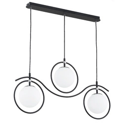 Lampa wisząca ALFA KIRA CZARNA & BIAŁA 3xE14 78cm | 62474