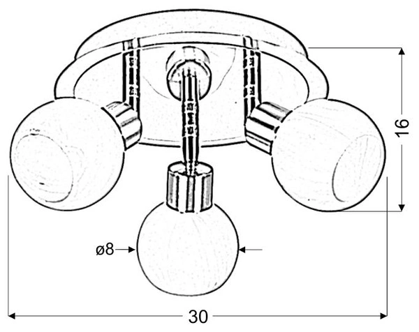 Nowoczesna lampa sufitowa ALABASTER plafon 98-07025 satyna/chrom 3xG9