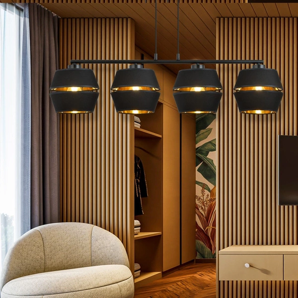 Lampa wisząca Emibig PIANO 4 Czarny/GOLD 1183/4