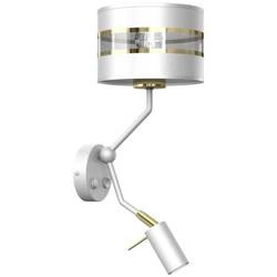 Kinkiet ULTIMO WHITE, MLP7346, biały/transparentny/złoty, 1x60W E27 + 1x3W mini GU10