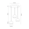 Lampa wisząca z drewna Ball w zestawie 3xLED GU10 5W Dąb Olejowany/Satynowany Metal 5141374R
