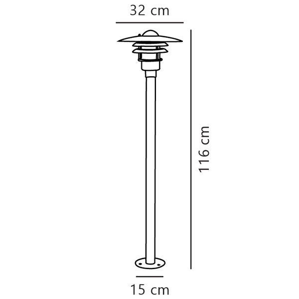 Oświetlenie ogrodowe LØNSTRUP E27 60W Metal | Czarny