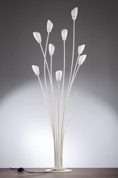 Klasyczna Lampa podłogowa GLORIOSA wys. 160cm 9xG9 14W IP20 | piaskowo-szary