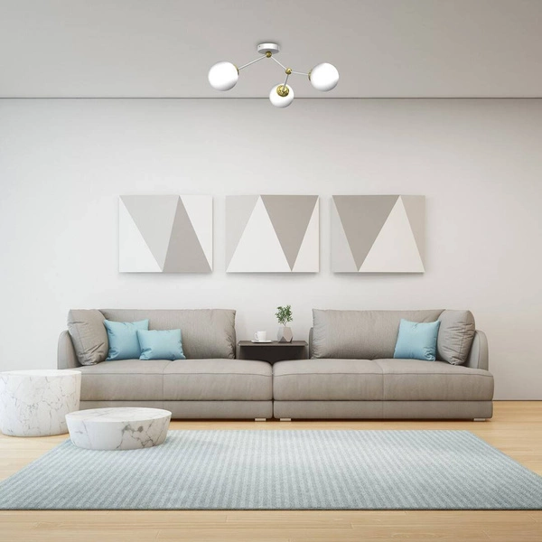 Lampa sufitowa JOY, MLP7464, biały/złoty, 3x40W E14