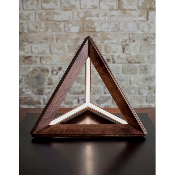 Lampa stołowa Trigonon 1xLED 24V zintegrowana 2500lm 3000K 27W drewno bukowe orzechowe/kabel z czarnej tkaniny 1109976