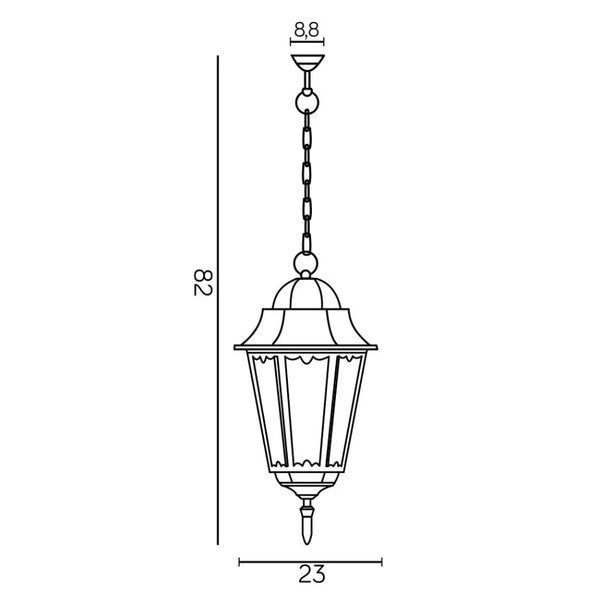 Lampa zewnętrzna aluminiowa wisząca Retro Classic II K 1018/1/D H | czarny